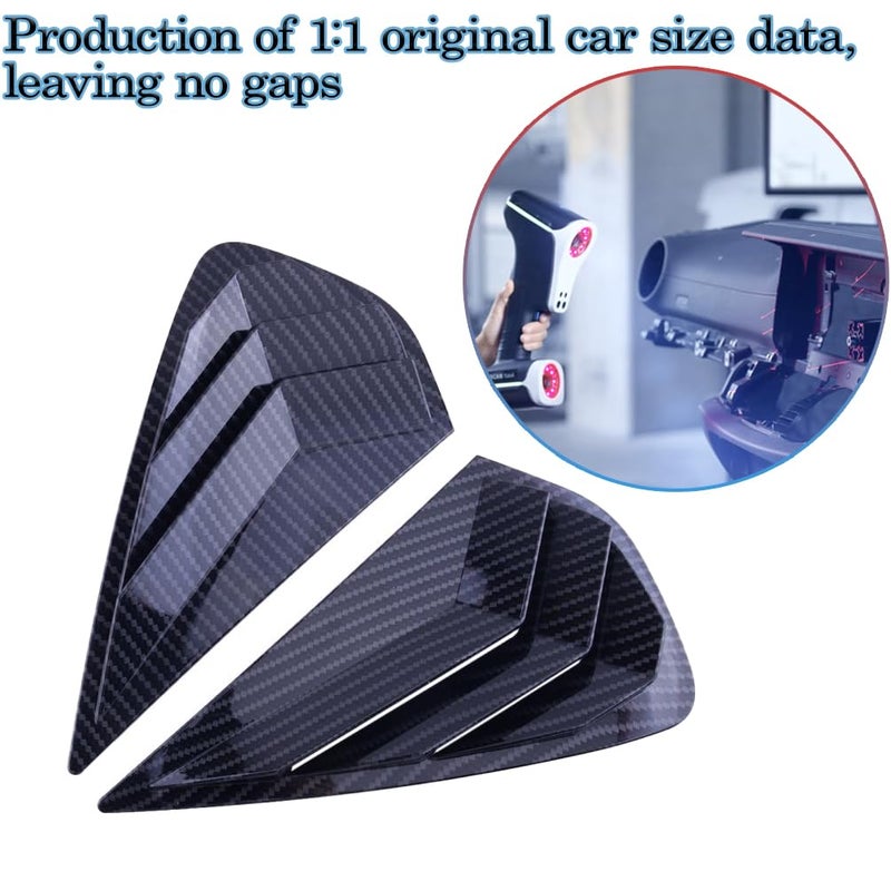 Rear Window Vent Shades: Carbon Fiber Pattern ABS Material - Custom Fit For 2019-2024 Forte, Easy Adhesive Installation, Durable Waterproof Protection For Automotive Exterior Accessories - Image 5