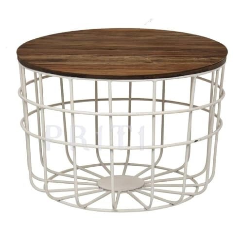 Priti Elegant White Round Coffee Table with Gold Geometric Metal Legs and Durable Engineered Wood top for Luxury Apartment and Lounge Decor - Image 5