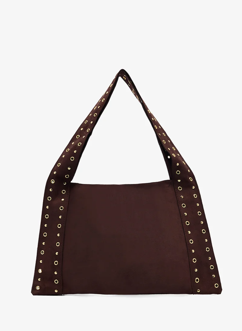 Ginger Metal Embellished Slouch Tote