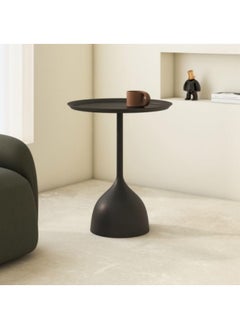 GGEROU Round Coffee Table, Modern Bedside Table, Sofa Side Table End Table for Living Room, Bedroom, Office ,Black  - Image 1