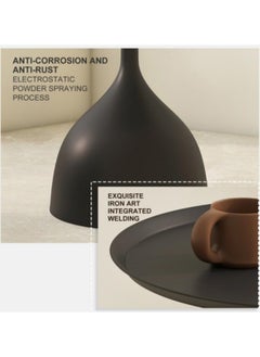 GGEROU Round Coffee Table, Modern Bedside Table, Sofa Side Table End Table for Living Room, Bedroom, Office ,Black  - Image 5
