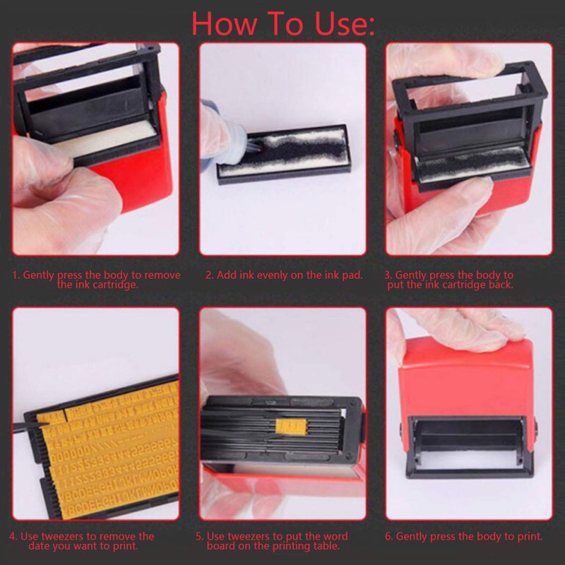 Manual Date Coding Machine with Quick Dry Ink for Flat Curved Surfaces HD Dotting Font Card Slot - Image 5