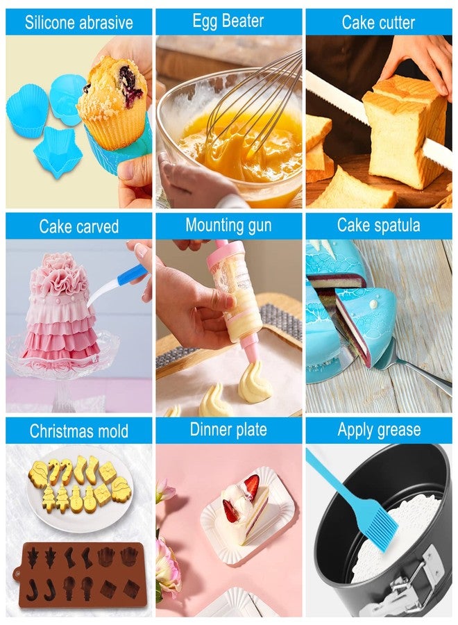 Ranchitel Cake Decorating Kit, 748 Pcs Cake Decorating Supplies with 3 Springform Pans Cake Carrier Turntable Cupcake Liners Cake Topper Piping Bags Tips for Beginner Professional Easter mom Gifts - Image 5