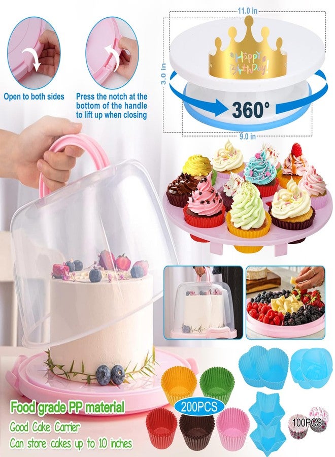 Ranchitel Cake Decorating Kit, 748 Pcs Cake Decorating Supplies with 3 Springform Pans Cake Carrier Turntable Cupcake Liners Cake Topper Piping Bags Tips for Beginner Professional Easter mom Gifts - Image 3
