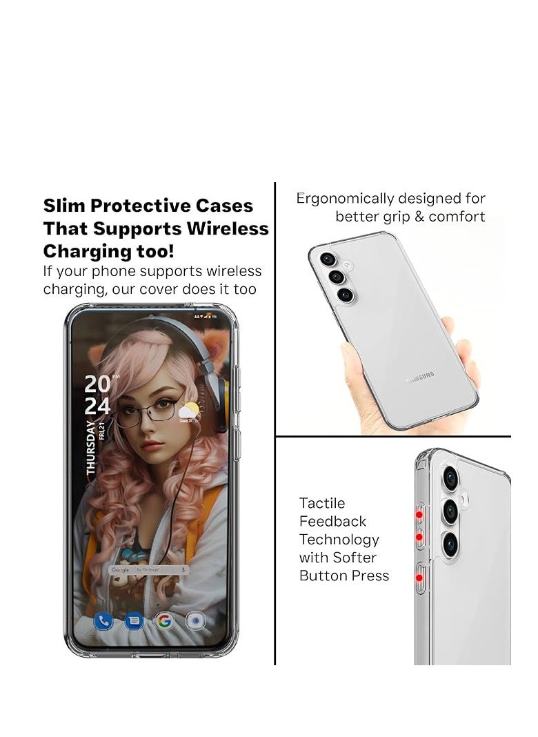 Wtech Samsung Galaxy S24 5G 2024 Airbag Case Series Premium Transparent Airbag Shockproof Anti-Yellowing With Free Iron Plate Case Cover - Clear  - Image 4
