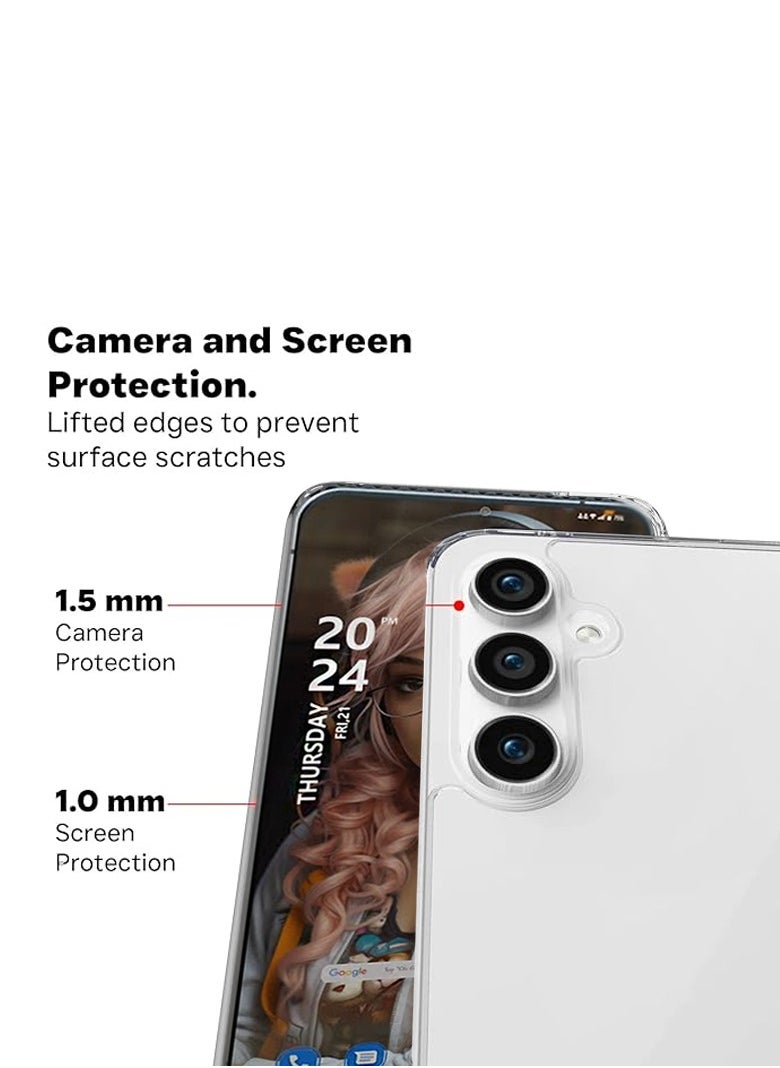 Wtech Samsung Galaxy S24 5G 2024 Airbag Case Series Premium Transparent Airbag Shockproof Anti-Yellowing With Free Iron Plate Case Cover - Clear  - Image 5