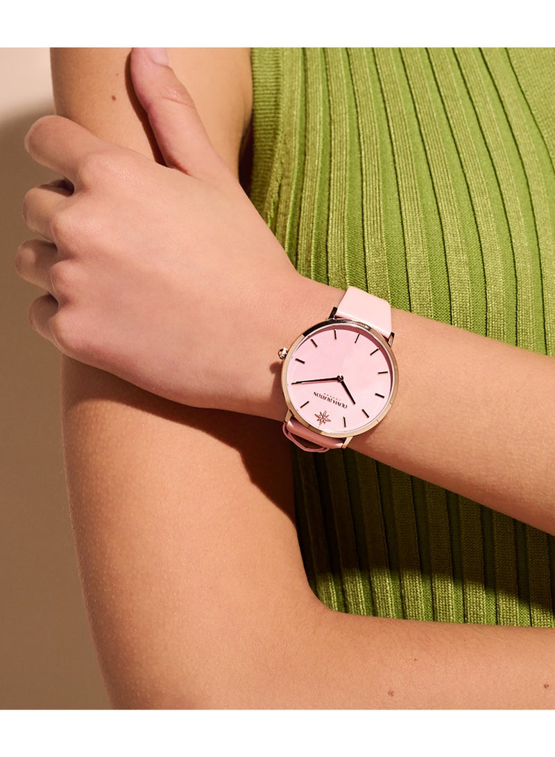 OLIVIA BURTON ساعة أوليفيا بورتون النسائية ذات العلبة الوردية التناظرية - 24000069 - Image 3