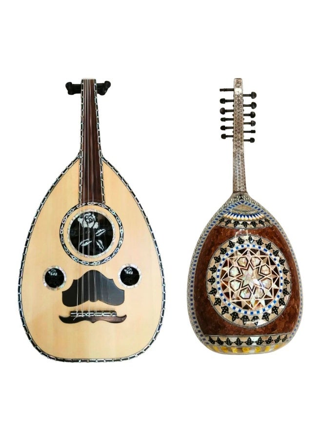 Al-Karz Music Musical Oud Super Deluxe Mother of Pearl Alalami Spruce Top Ebony Pegs Aurora Strings 
