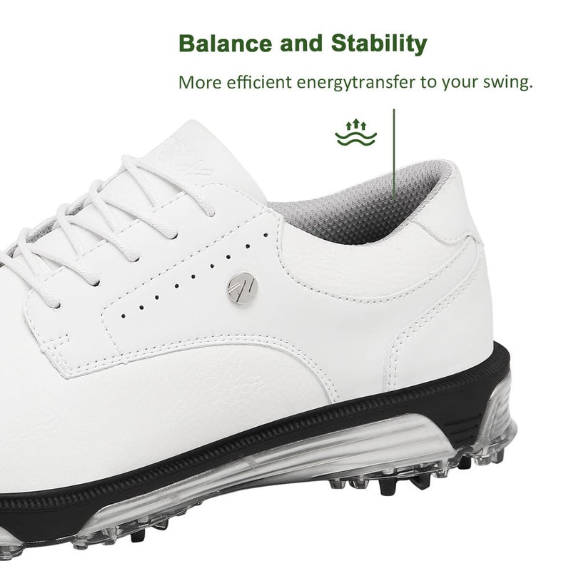ULTIANT Mens Golf Shoes Traditions Spikeless Size 7.5-13(White,44) - Image 5