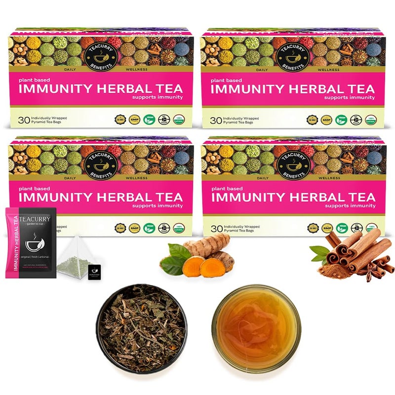 TEACURRY Immunity Herbal Tea (120 Tea Bags, 4 Month Pack) - Enhance Immunity, Strength | Natural Immunity Booster For Men & Women - Image 1