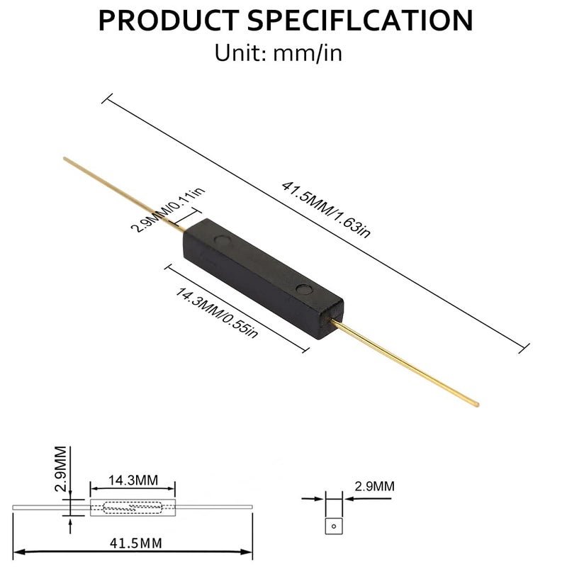 DIYhz Reed Switch GPS-14A 14mm Plastic Anti-Interference Normally Open Magnetic Control Switch 10PCS - Image 2