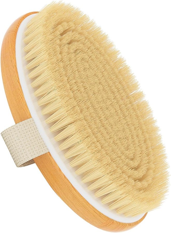 eHomeA2Z Dry Brushing Body Brush Exfoliating Brush Natural Bristle bath Brush for Remove Dead Skin Toxins Cellulite,Treatment,Improves Lymphatic Functions,Exfoliates,Stimulates Blood Circulation (oval) - Image 1