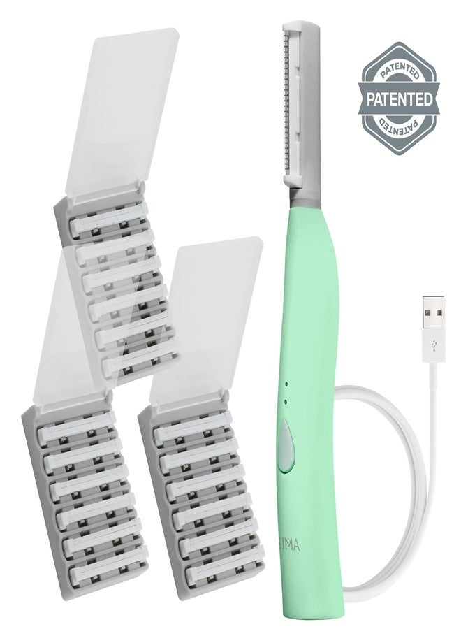 SPA SCIENCES - SIMA Patented Dermaplane Razor for Women Face - Painless 2-in-1 Facial Exfoliation & Peach Fuzz Hair Removal - Anti-Aging - 3 Speeds - Rechargeable - 19 Weeks Treatment - Image 2