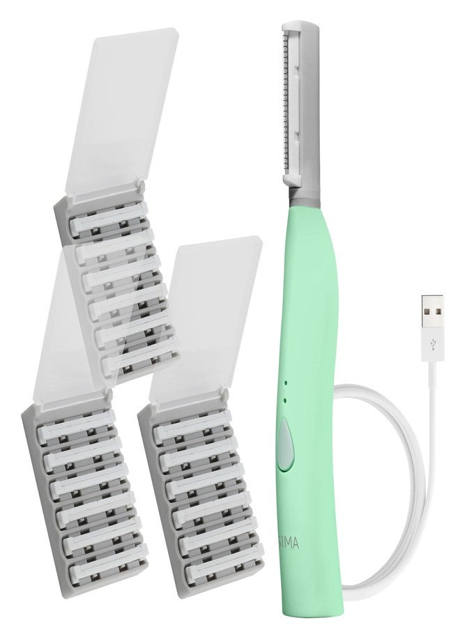 SPA SCIENCES - SIMA Patented Dermaplane Razor for Women Face - Painless 2-in-1 Facial Exfoliation & Peach Fuzz Hair Removal - Anti-Aging - 3 Speeds - Rechargeable - 19 Weeks Treatment - Image 1