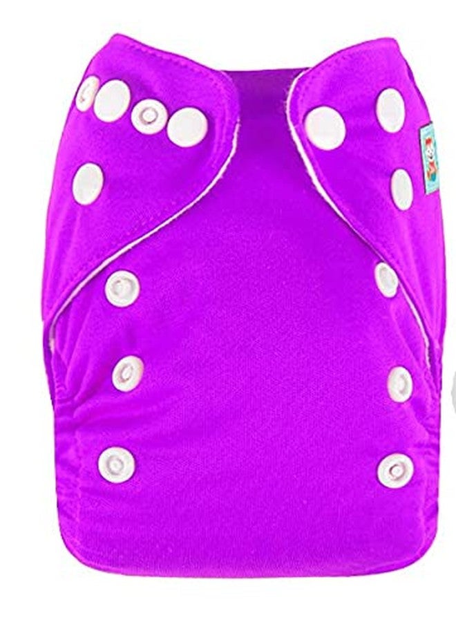 Mopslik - Reusable Adjustable Washable button Cloth Diaper with 5 Layered Insert (Purple) - Image 3