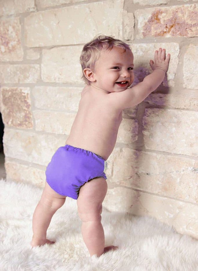 Mopslik - Reusable Adjustable Washable button Cloth Diaper with 5 Layered Insert (Purple) - Image 4