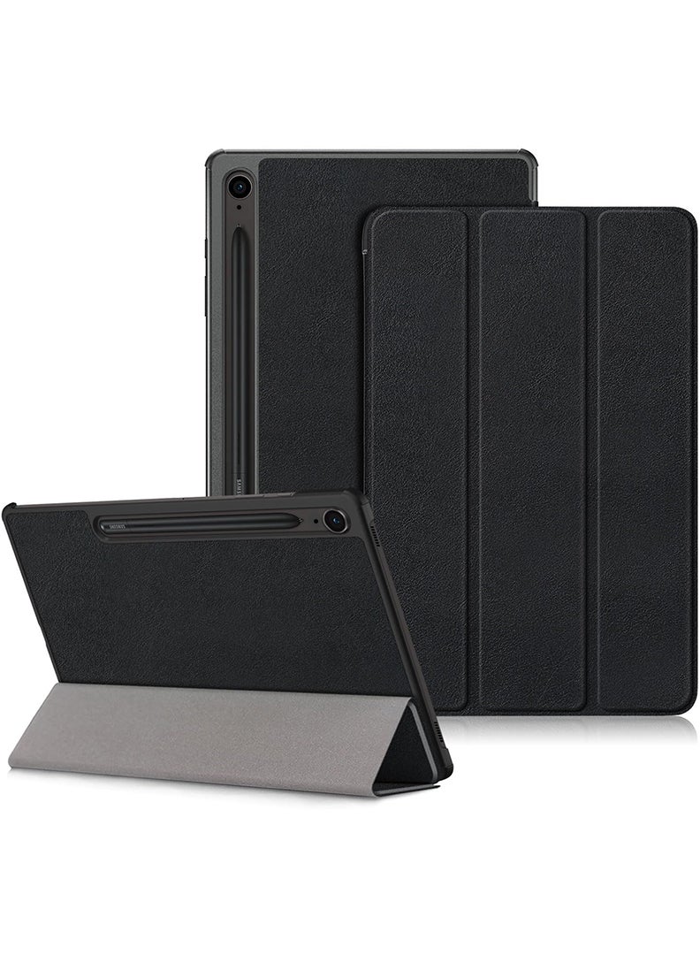 Theodor Protective Flip Case For Samsung Galaxy Tab S9 FE Plus With Trifold Stand Auto Wake Sleep Shockproof Cover Black - Image 1