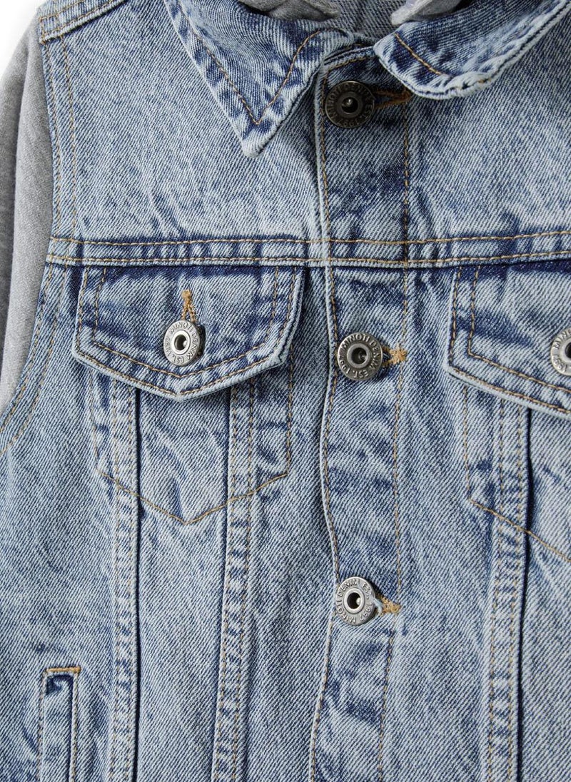 MINOTI Kids' Denim Jacket with Hood  - Image 5