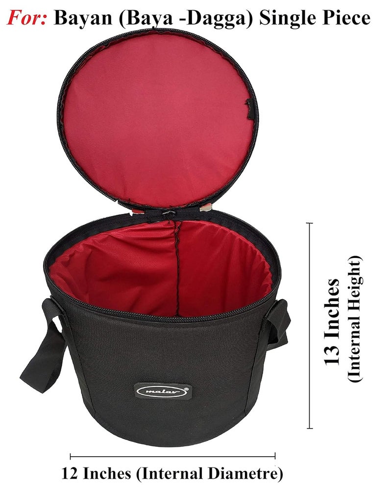 MALAV Tabla Bayan (Baya-Dugga-???? ?????) Single Piece Tabla Thick Soft Padded Bag - Image 2