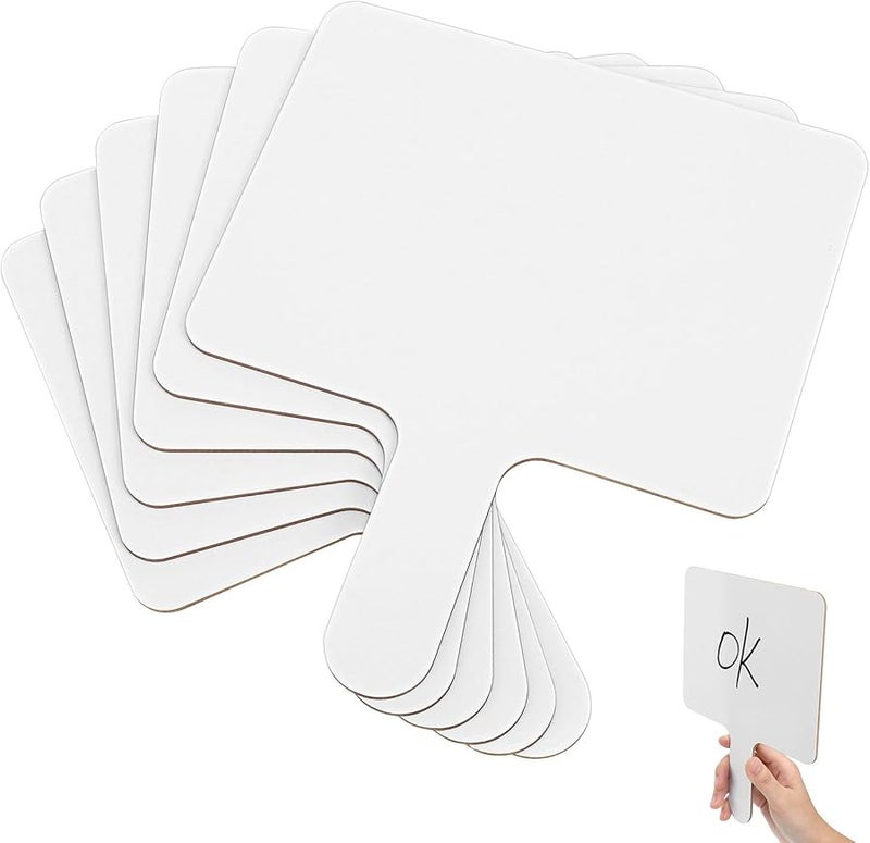 6Pcs Double Sided Wooden Dry Erase Boards Portable Handheld Whiteboards for Classroom Office - Image 1