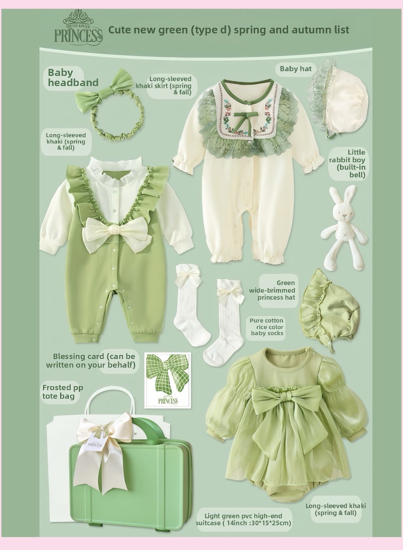 Baby Girl's Gift Set: Green Dress in Gift Box.  - Image 2