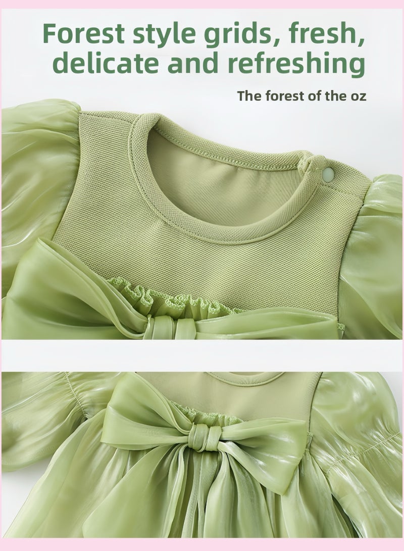 Baby Girl's Gift Set: Green Dress in Gift Box.  - Image 4