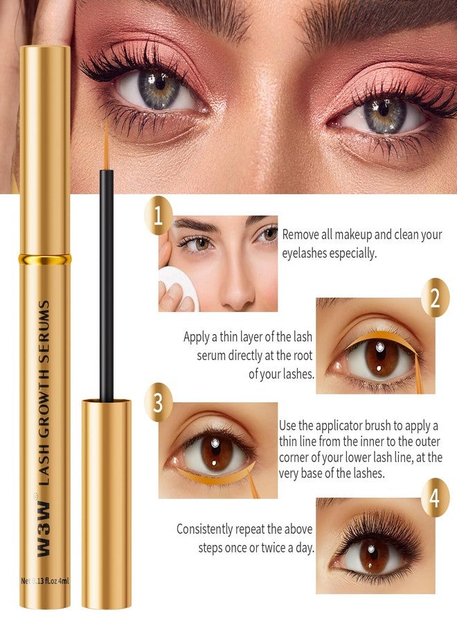 W3W Eyelash serum - Eyelash Growth Serum with Advanced Formula to Boost Longer, Thicker Fuller Looking Lashes Nourishing Lash Serum For Eyelash Growth Vegan & Cruelty-Free for Sensitive Eyes 4ml - Image 3