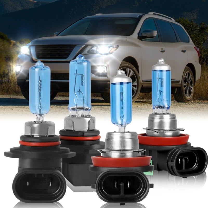 IVBDQV Fit 20132016 for PATHFINDER Headlight Bulbs 9005HB3 High Beam and H11H9 Low Beam 9005 H11 Halogen Bulbs 300 Brightness High Performance Halogen Bulbs Combo 4PCS