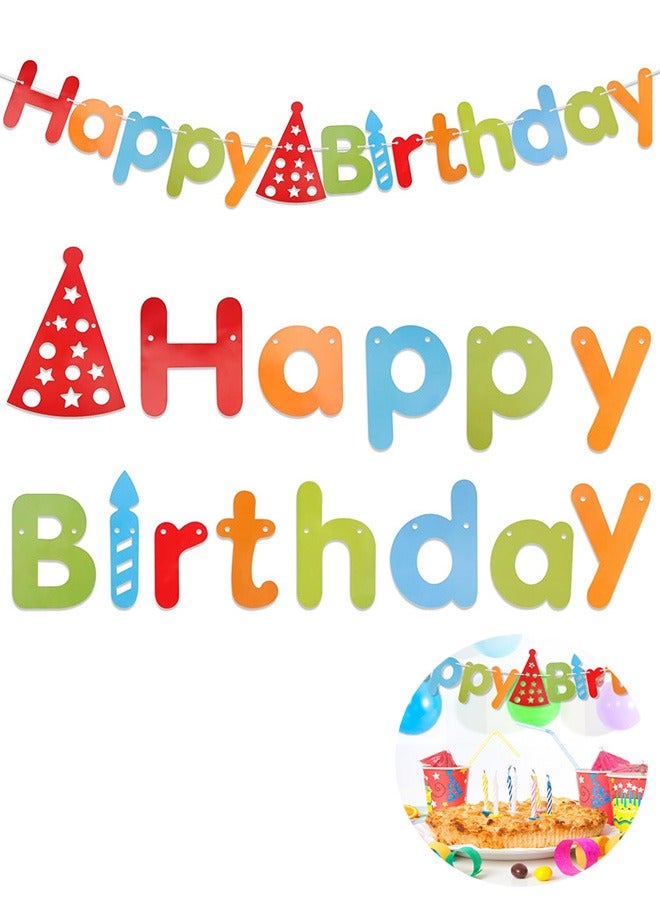 Happy Birthday Banner, Birthday Bunting Decoration, Birthday Party Decorations Supplies - Image 1