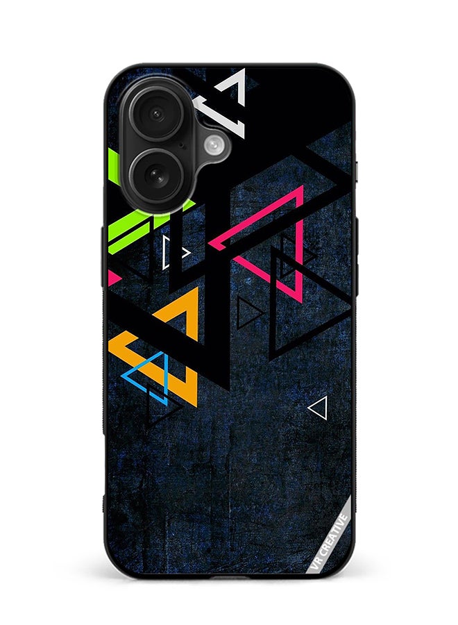 VR CREATIVE Protective Case Cover For Apple iPhone 16 Plus Multiple Triangle Design Multicolour