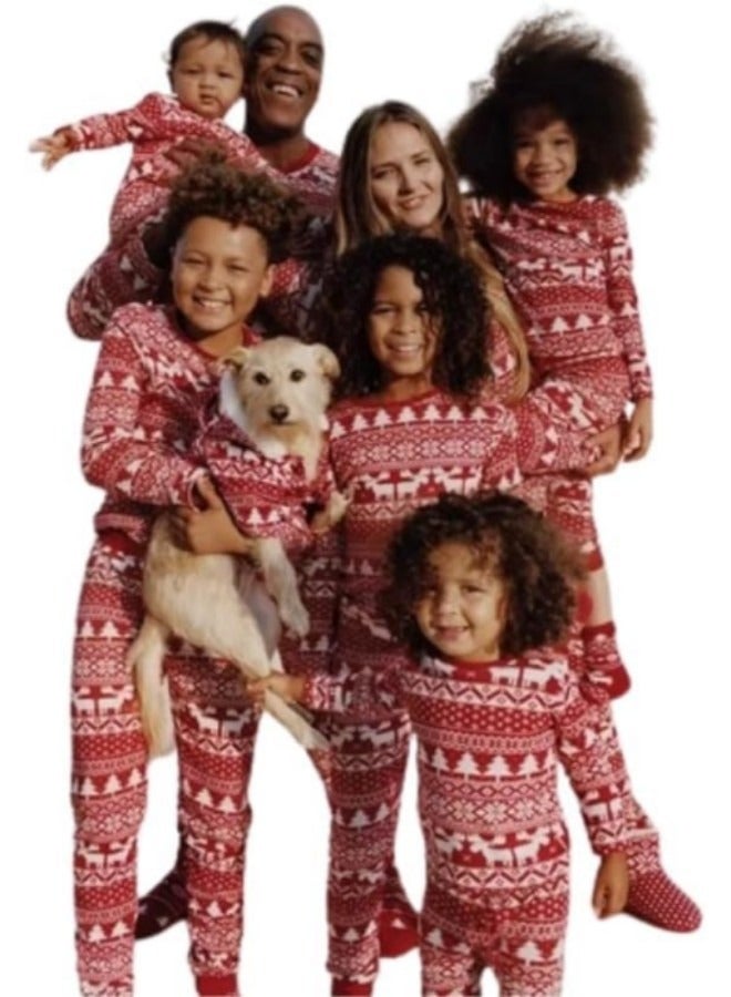 GGEROU بدلات بيجاما عائلية متطابقة بدلات بيجاما متطابقة للبالغين والأطفال والأزواج والأطفال في العطلات مهرجان ملابس نوم بأكمام طويلة مجموعات استرخاء للعطلات - Image 1