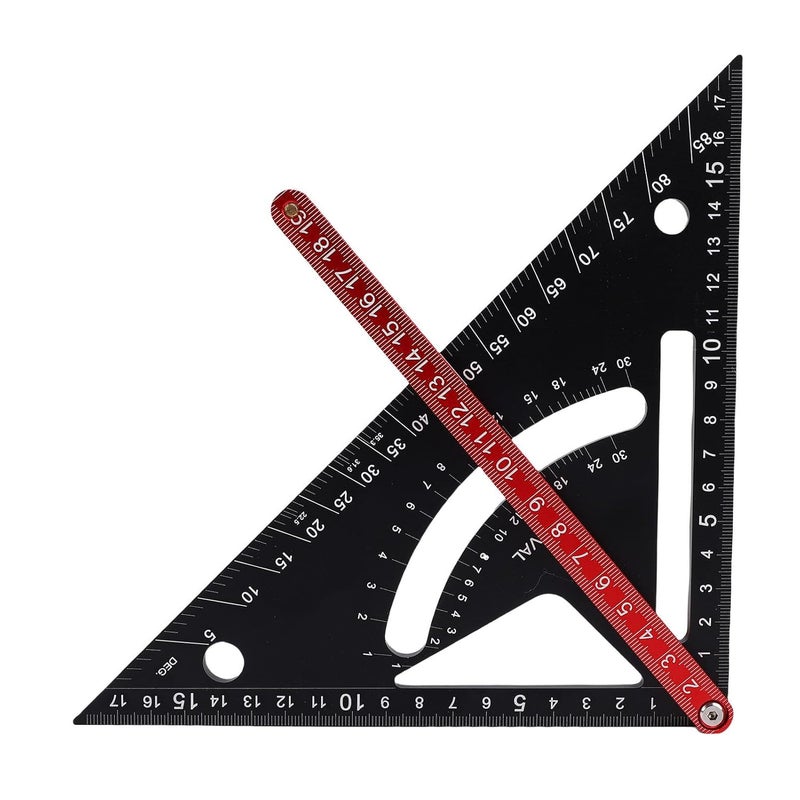 Aluminum Framing Square Tool With Double Sided Scale Adjustment Rod For 3045 Angles - Image 2