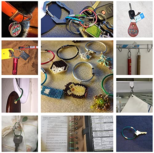 bayite Key Rings Stainless Steel Wire Keychains Lock Cable Heavy Duty Luggage Tags Loops Keepers 2mm Twist Barrel Pack of 12 (Cable length: 4 inches) - Image 5