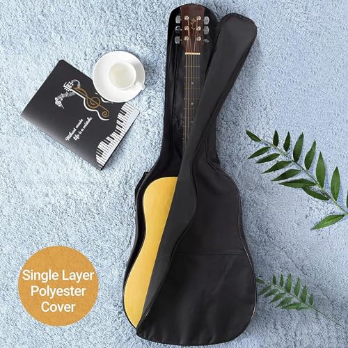 MOCKING BIRD Acoustic Guitar Bag Foam Padded Guitar Cover for 38, 39, 40, 41 inch with Adjustable Guitar Strap and Picks for Acoustic Electric Bass Guitar (Guitar Bag with Bohemian Strap) - Image 2