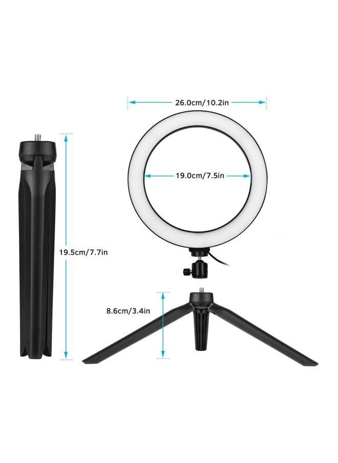 NIBEMINENT LED Photography Ring Light With Tripod Stand Set White/Black  - Image 3