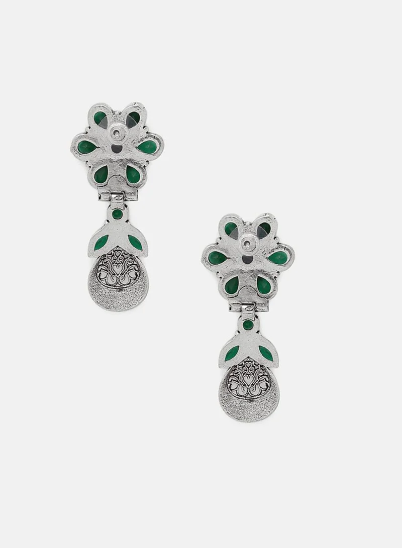 Priyaasi Emarld Oxidized Classic Drop Earrings