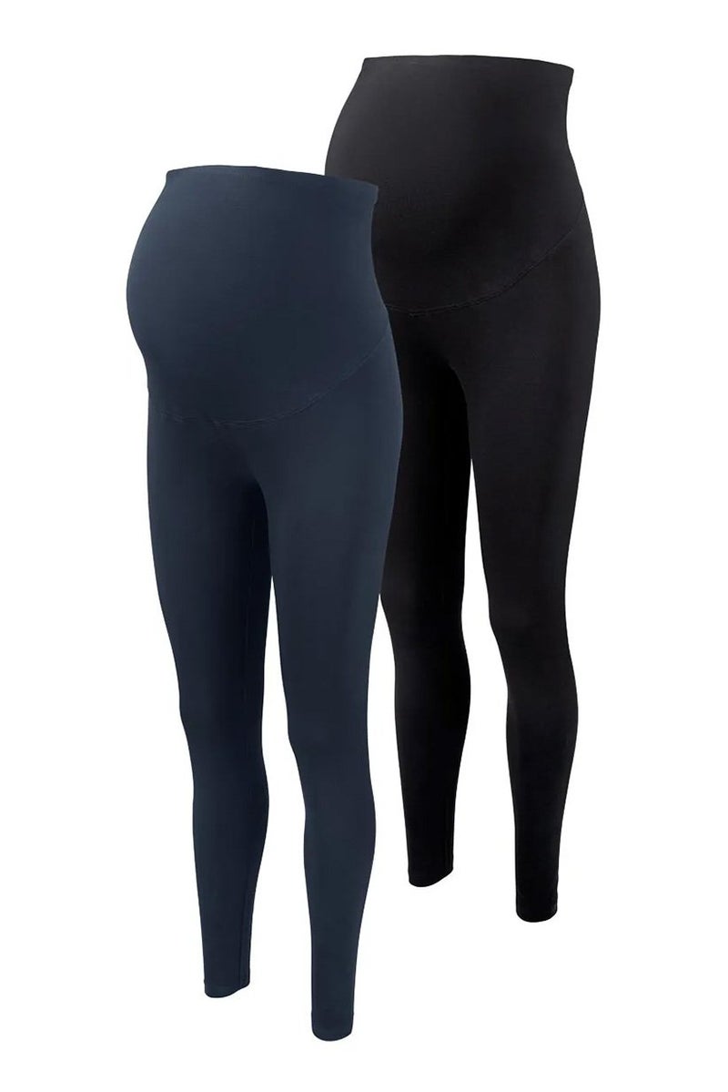 Tchibo Maternity 2 Pcs Plain Leggings, Black  - Image 4