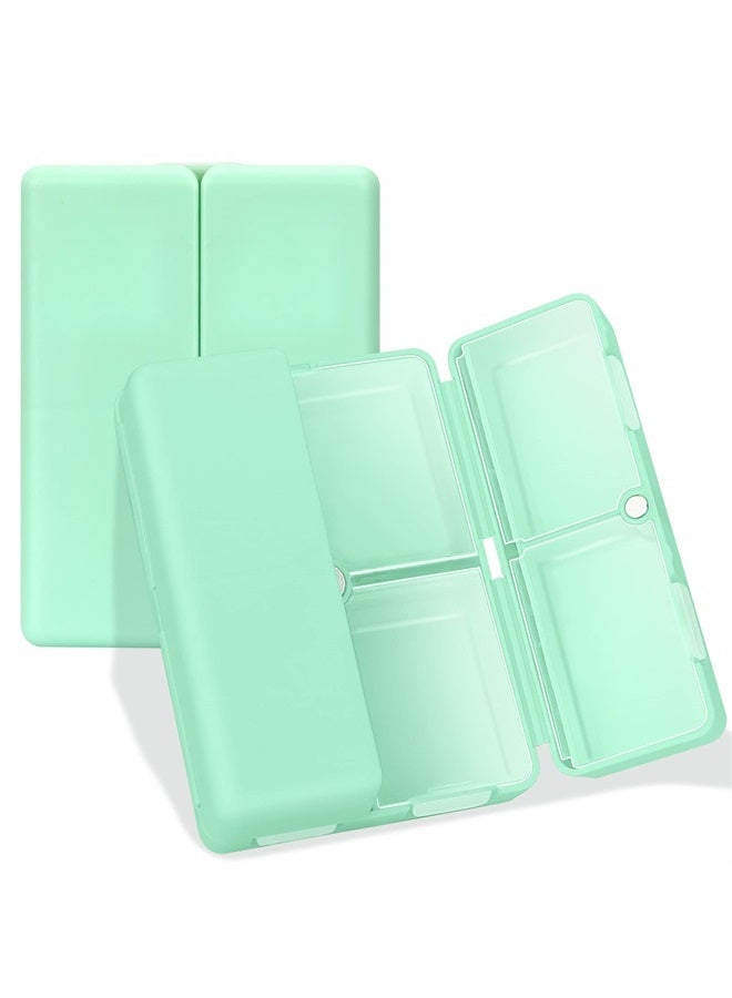 FYY Daily Pill Organizer [Folding Design], 7 Compartments Portable Travel Pill Case Box for Purse Pocket to Hold Vitamins,Cod Liver Oil,Supplements and Medication-Green - Image 1