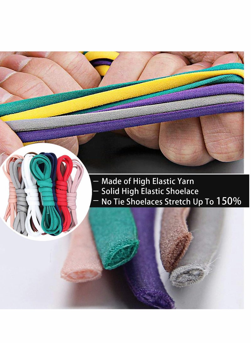 SYOSI Elastic No Tie Shoe Laces For Adults,Kids,Elderly,System With Elastic Shoe Laces(2 Pairs), 02-black, X-Large - Image 5