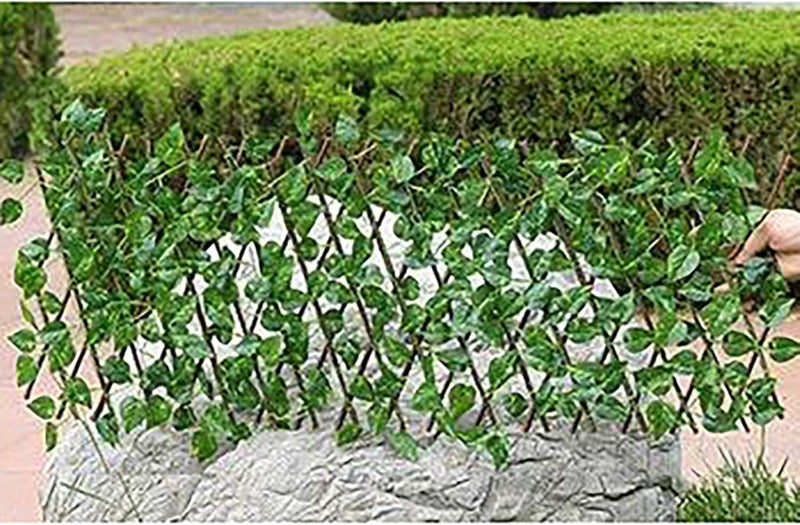 klarako Expanding Fence Retractable Fence, Artificial Garden Plant Fence and Faux Ivy Vine Leaf, UV Protected Privacy Screen for Outdoor Indoor Use, Backyard Home Decor (A) - Image 1