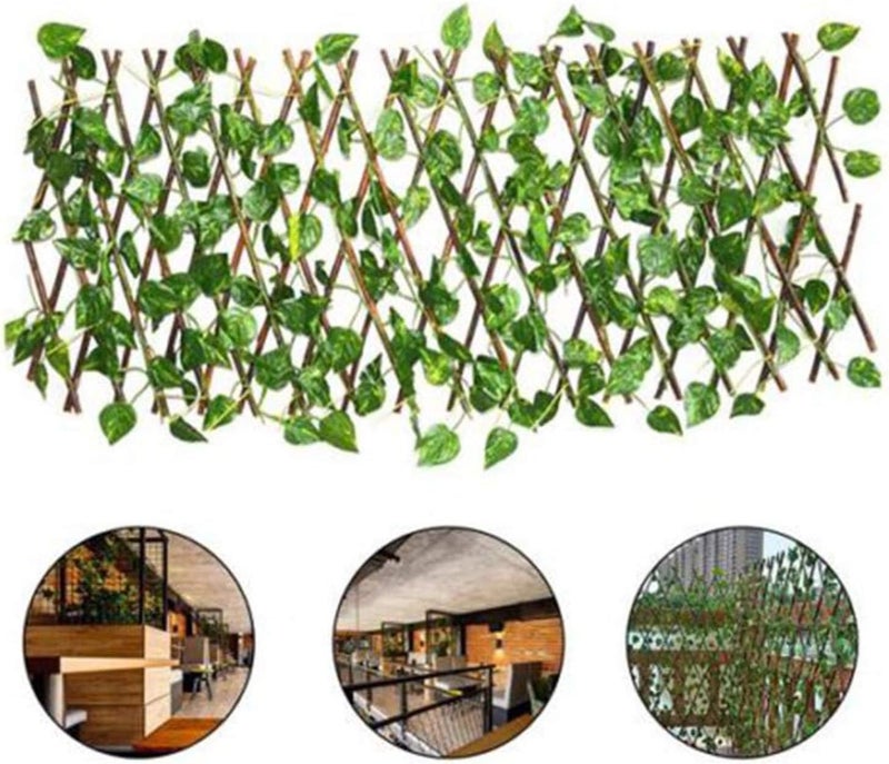 klarako Expanding Fence Retractable Fence, Artificial Garden Plant Fence and Faux Ivy Vine Leaf, UV Protected Privacy Screen for Outdoor Indoor Use, Backyard Home Decor (A) - Image 4