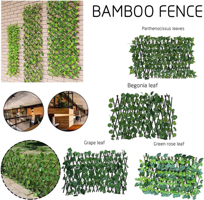 klarako Expanding Fence Retractable Fence, Artificial Garden Plant Fence and Faux Ivy Vine Leaf, UV Protected Privacy Screen for Outdoor Indoor Use, Backyard Home Decor (A) - Image 3