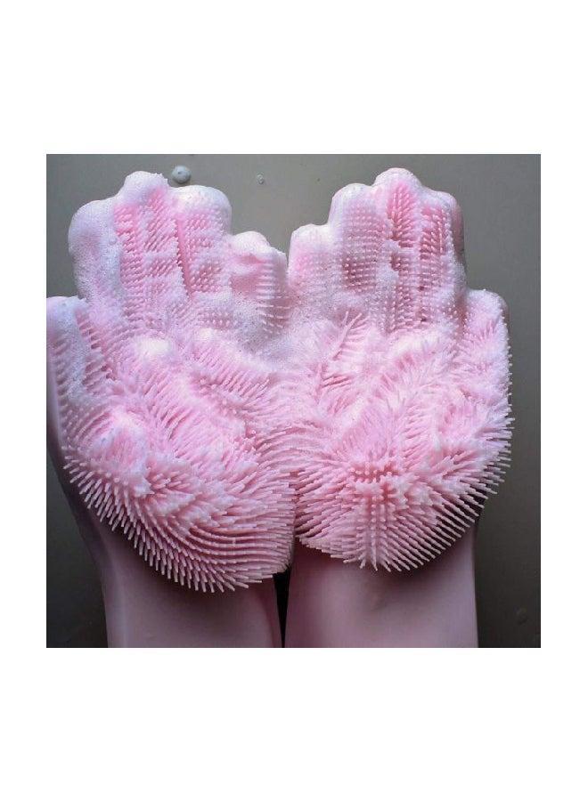 Beauenty Heat Resistant Non-Slip Dishwashing Gloves Pink One Size - Image 5