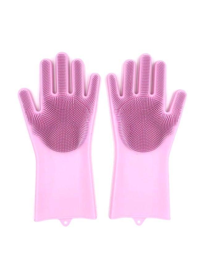 Beauenty Heat Resistant Non-Slip Dishwashing Gloves Pink One Size - Image 1