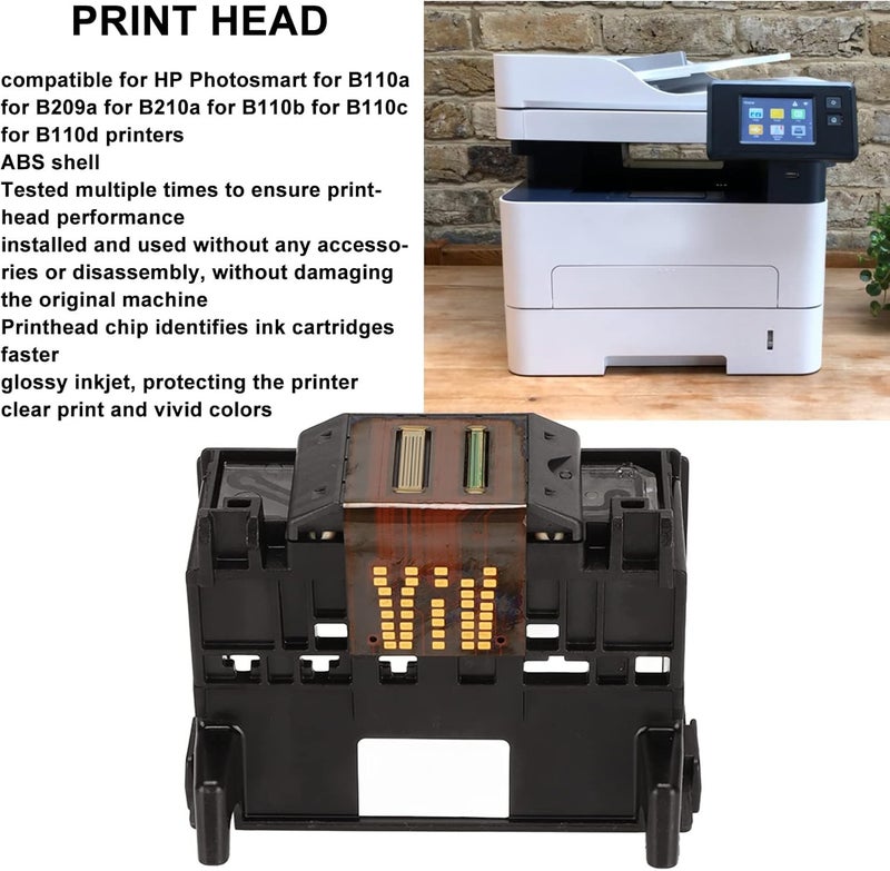 Srliya Print Head ABS Compatible Printhead Chip, Smooth Ejection, Clear Printing for HP Photosmart B110a B209a B210a B110b B110c B110d Printers with Printers Accessories - Image 2