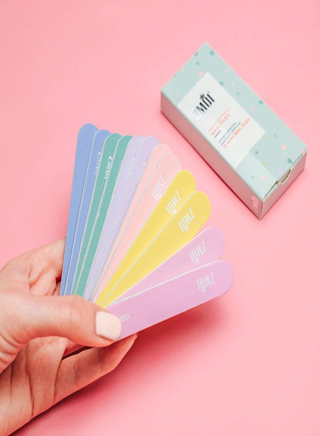 ZMOI Professional Mini Nail File - 12 Count (Pack of 2) Stylish Practical Fingernail File for Natural and Acrylic Nails 100/180 Emery Boards (Macaroon Color) - Image 3