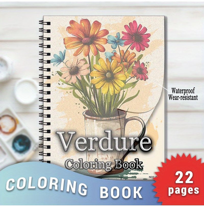 Verdure Coloring Book 1pc 22 Pages Stress Relief for Adults and Teens - Image 1