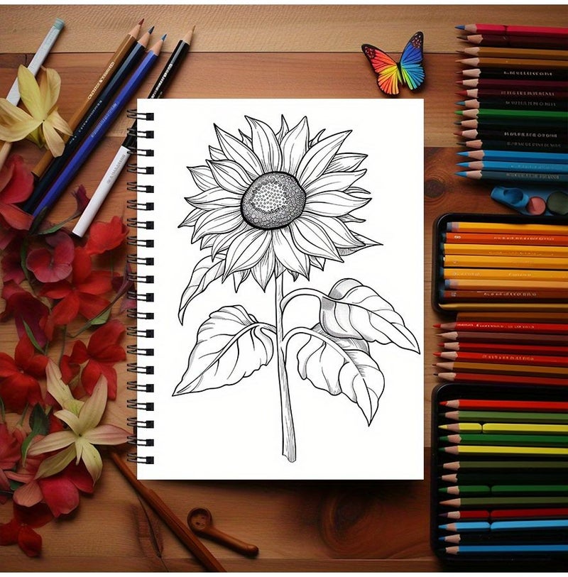 Verdure Coloring Book 1pc 22 Pages Stress Relief for Adults and Teens - Image 5