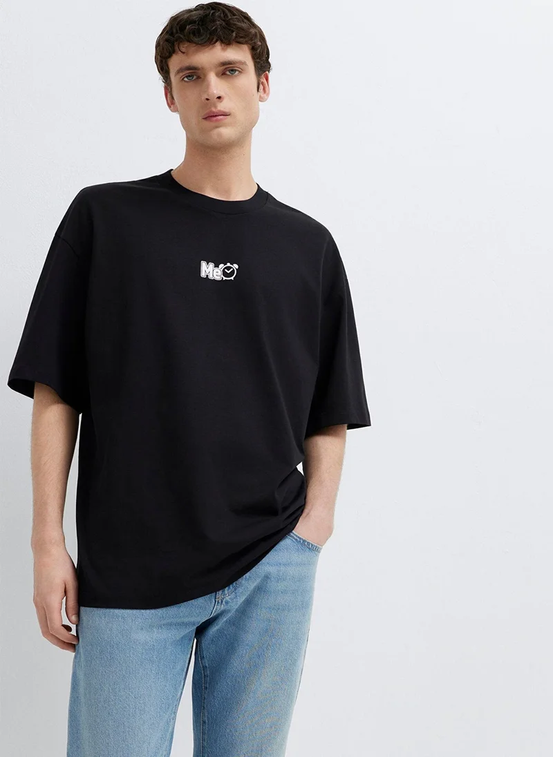 Mavi Printed Black T-Shirt