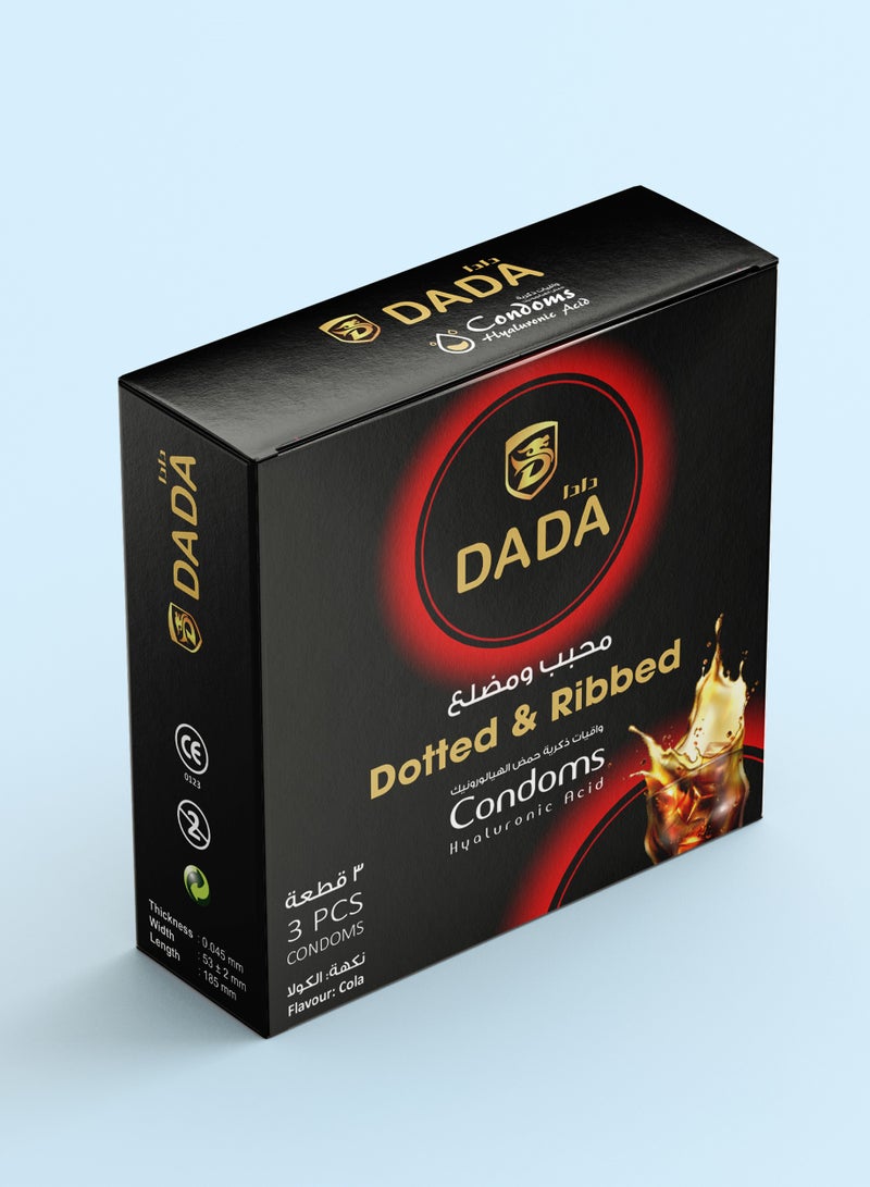 Dada Dotted & Ribbed 3 Pcs Condoms - Image 1